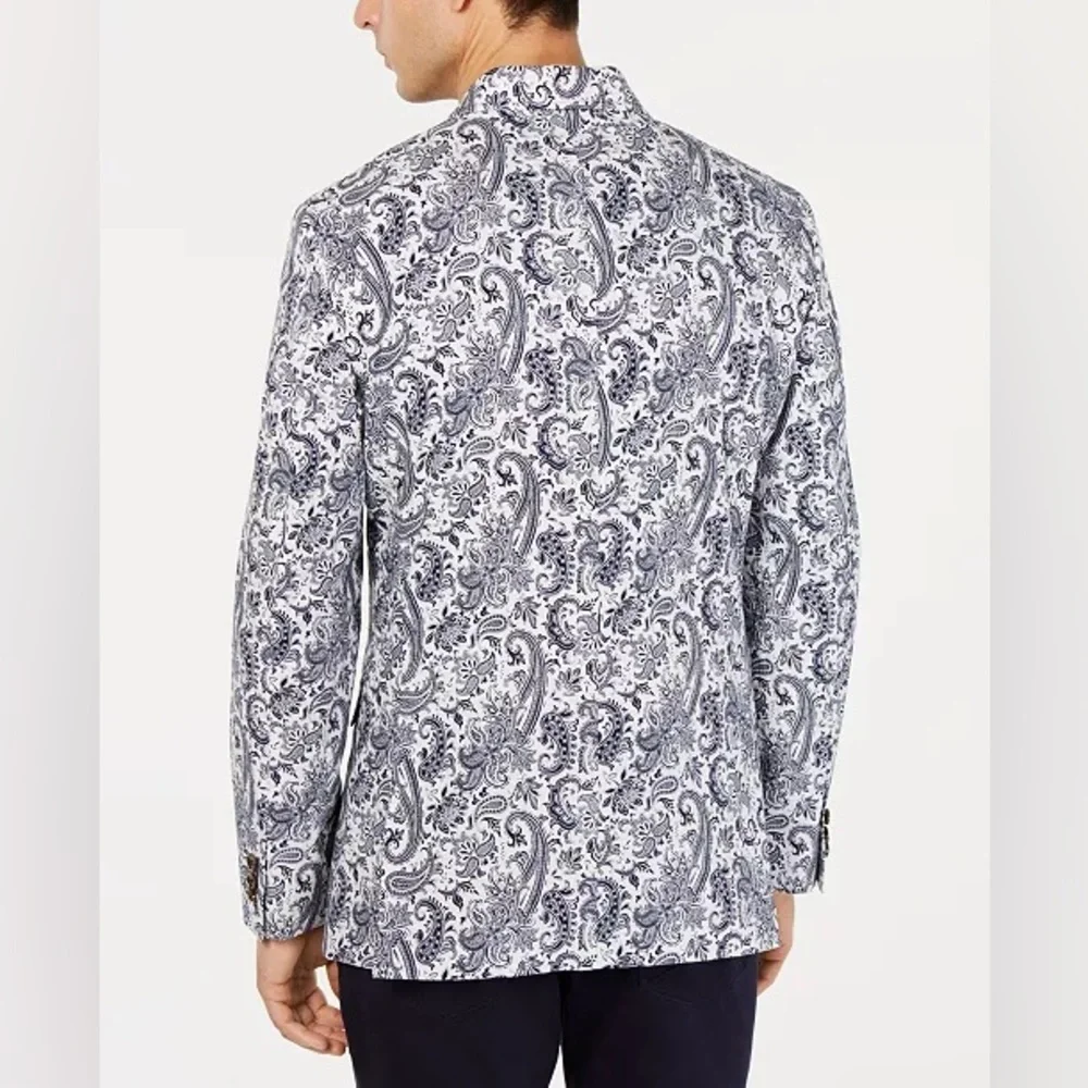 Tasso Elba Men's Paisley-Print Seersucker Sport Coat Size M NWOT